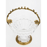 Чаша из прозрачного стекла на ножке с бронзовой ручкой в виде ветки Eden Garden варинант исполнения - 3 | Loft Concept в Перми