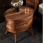 Прикроватный столик из дерева с 2-мя ящиками Moon Walnut Furniture варинант исполнения - 3 | Loft Concept в Перми