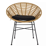 Стул круглый с ротанговым плетением Round Wicker Stool варинант исполнения - 2 | Loft Concept в Перми