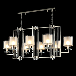 Люстра прямоугольной формы с 8-ю цилиндрическими плафонами из стекла Laurent варинант исполнения - 3 | Loft Concept в Перми