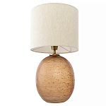 Настольная лампа с тканевым бежевым абажуром на овальном основании Beige Lampshade on Oval Base варинант исполнения - 2 | Loft Concept в Перми