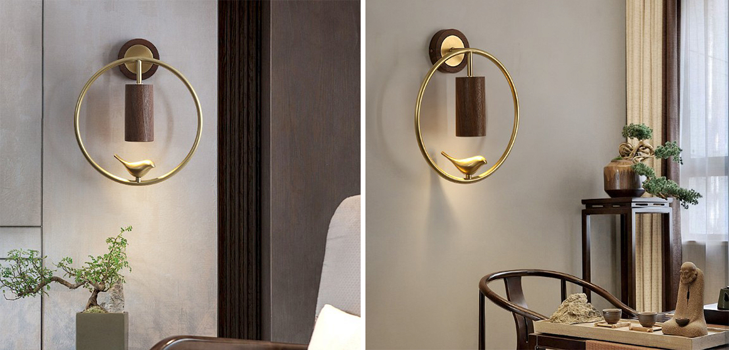 Бра деревянное с птичкой Manu Wall Lamp Бра деревянное с птичкой Manu Wall Lamp - Loft-Concept в Перми