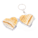 Зеркало брелок складное двухстороннее в форме сердца из натурального камня Оникс Stone Mirrors варинант исполнения - 2 | Loft Concept в Перми