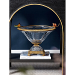 Чаша из прозрачного стекла с бронзовым рельефным ободком Eden Garden варинант исполнения - 2 | Loft Concept в Перми