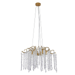 Люстра подвесная с изогнутыми золотистыми элементами и хрустальными подвесками FAIRYTREE Light варинант исполнения - 1 | Loft Concept в Перми