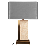 Настольная лампа с основанием из натурального камня c серым прямоугольным абажуром Lapis Tiburtinus варинант исполнения - 1 | Loft Concept в Перми