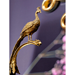 Чаша из прозрачного стекла на бронзовой подставке в виде павлина с рельефным хвостом Eden Garden варинант исполнения - 4 | Loft Concept в Перми