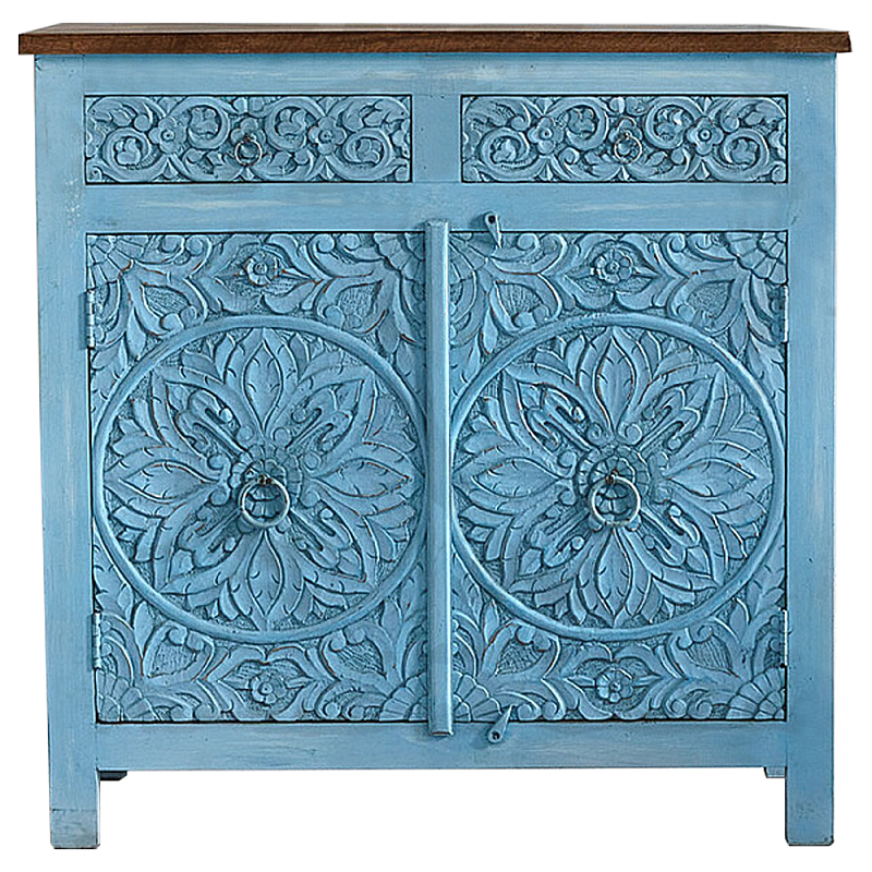 Деревянный резной буфет из массива манго Blue Grey Mango Collection Cupboard Древесина Голубой Деревянный резной буфет из массива манго Blue Grey Mango Collection Cupboard Древесина Голубой в Перми | Loft Concept
