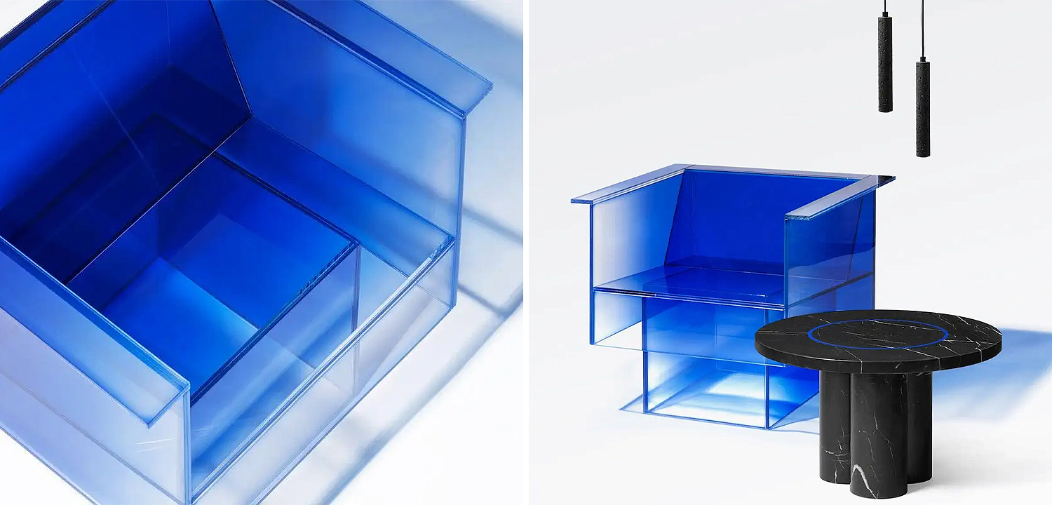 Дизайнерское Кресло Null Blue Glass Clear Armchair by Studio Buzao Дизайнерское Кресло Null Blue Glass Clear Armchair by Studio Buzao - Loft-Concept в Перми