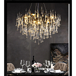 Люстра черная с прозрачными стеклянными подвесками в форме капель FAIRYTREE Light варинант исполнения - 4 | Loft Concept в Перми