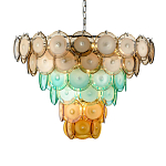 Люстра конусовидная с каскадом из разноцветных круглых подвесов Key Lustar варинант исполнения - 3 | Loft Concept в Перми