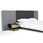Кровать с большим мягким изголовьем Unity Dark Grey Bed варинант исполнения - 4 | Loft Concept в Перми