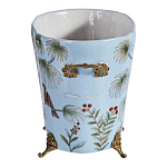 Кашпо из голубого фарфора с бронзовыми элементами Blue Garden варинант исполнения - 2 | Loft Concept в Перми