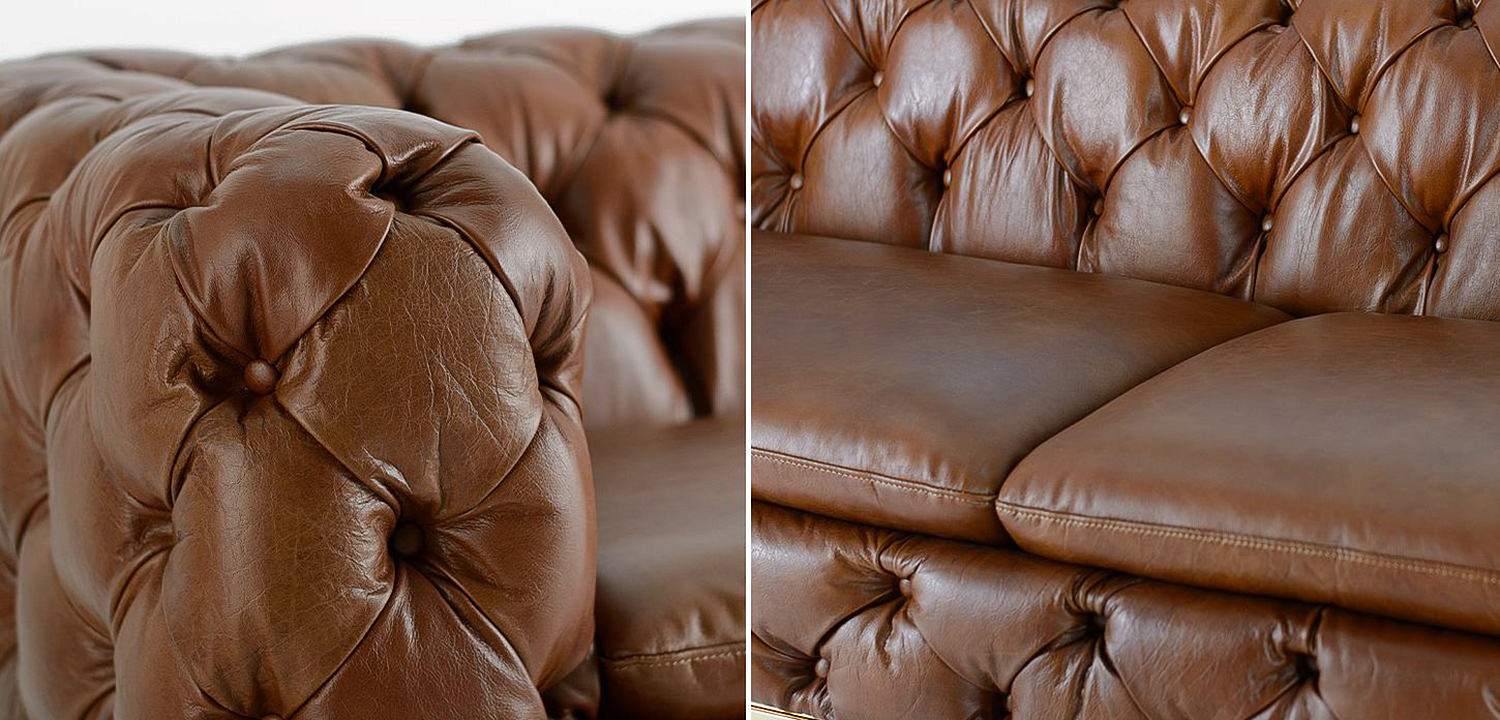 Диван Dorsten Sofa brown leather Диван Dorsten Sofa brown leather - Loft-Concept в Перми