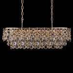 Люстра овальная каскадная с подвесками в форме колец Galaxy of Light варинант исполнения - 1 | Loft Concept в Перми