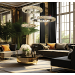 Люстра из 3-х колец с мозаичным хрустальным оформлением Sparks of Crystal варинант исполнения - 2 | Loft Concept в Перми