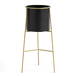 Кашпо из металла и латуни Elegance Elevated Planters черное варинант исполнения - 1 | Loft Concept в Перми