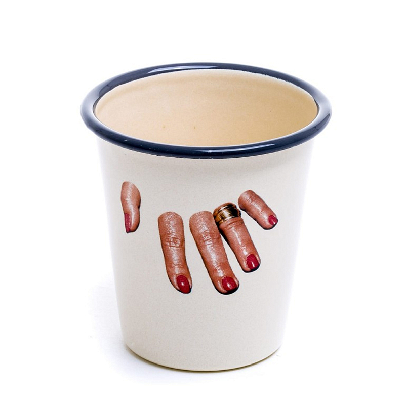 Стакан Seletti Enamel Fingers Бежевый Мульти в Перми | Loft Concept 