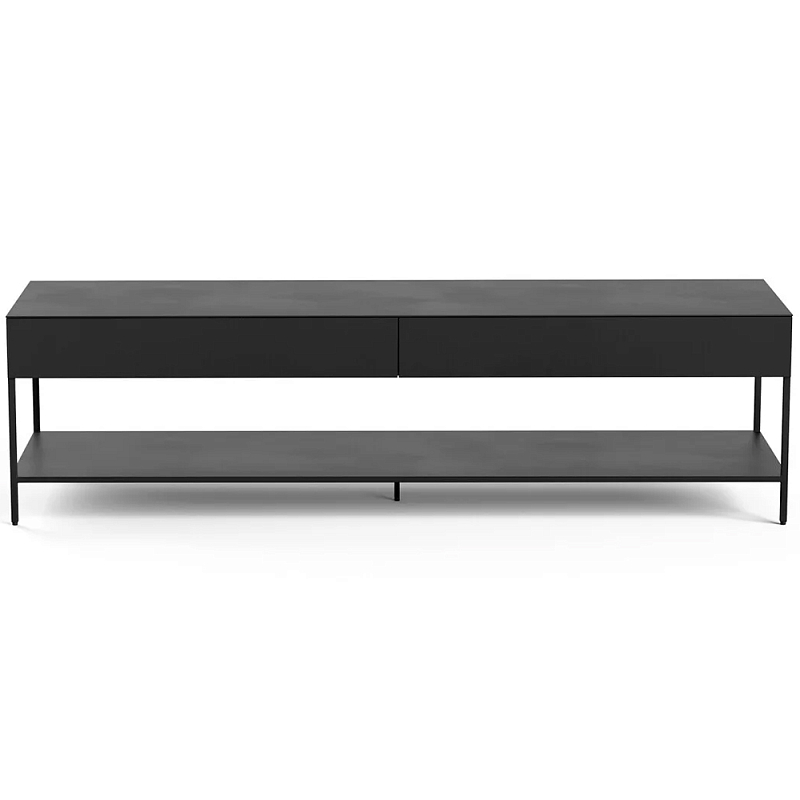 ТВ-тумба из металла с 2-мя ящиками Kelsey Metal TV Stand Черный в Перми | Loft Concept 