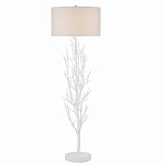 Торшер белый с цилиндрическим абажуром и каркасом в виде дерева Branched Tree варинант исполнения - 1 | Loft Concept в Перми