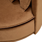 Кушетка круглая с обивкой из велюра коричневая Milky Brown Chair варинант исполнения - 5 | Loft Concept в Перми