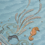 Обои с вышивкой ручной работы Amami Waves Moonbeam colourway on silk moire варинант исполнения - 3 | Loft Concept в Перми