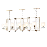 Люстра прямоугольной формы с 12-ю цилиндрическими плафонами из стекла Laurent варинант исполнения - 2 | Loft Concept в Перми