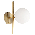 Бра с золотым основанием и белым плафоном в форме шара Bubble варинант исполнения - 1 | Loft Concept в Перми