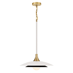 Подвесной светильник с плафоном в форме плоского купола и белой шарообразной лампой Eurofase варинант исполнения - 9 | Loft Concept в Перми