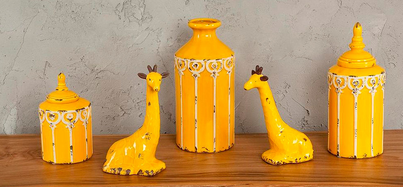 Фигурка керамика желтый жираф Giraffe Фигурка керамика желтый жираф Giraffe - Loft-Concept в Перми