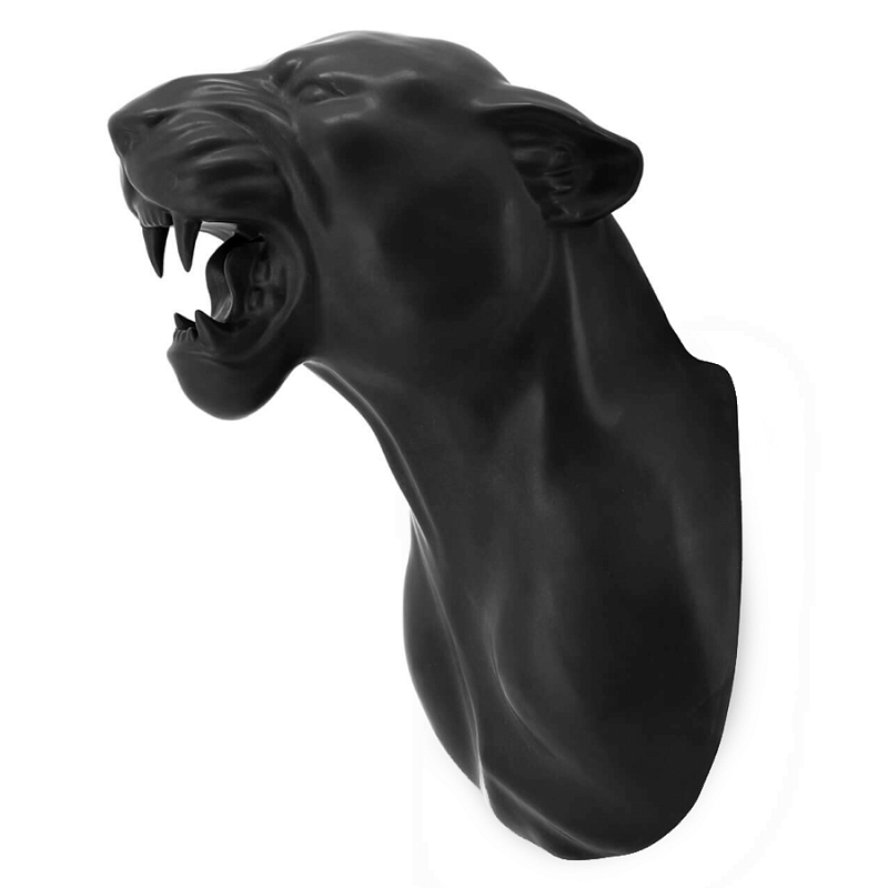 Аксессуар на стену Пантера матовая Abhika LEOPARD HEAD HANGING Черный матовый в Перми | Loft Concept 