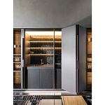 Кухонный гарнитур из дерева и камня с раздвижными дверцами OPERATING COLUMN 2.0 Dada Engenereed Kitchen варинант исполнения - 6 | Loft Concept в Перми