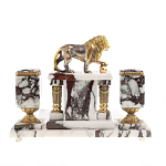 Настольный письменный набор из мрамора с декором в виде льва в подарочной упаковке Marble Accessory варинант исполнения - 4 | Loft Concept в Перми