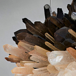 Люстра кргулая светодиодная из дымчатых и прозрачных необработанных кристаллов Raw Crystal варинант исполнения - 1 | Loft Concept в Перми