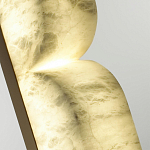 Бра с изогнутым плафоном из белого алебастра на прямоугольном основании Cryptocrystalline Stone варинант исполнения - 5 | Loft Concept в Перми