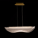 Люстра линейная с прозрачным волнообразным плафоном Wave Line варинант исполнения - 3 | Loft Concept в Перми