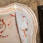 Двухместный диван из массива бука серый с растительным орнаментом Raffael Blue Grey Sofa варинант исполнения - 5 | Loft Concept в Перми