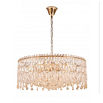 Люстра круглая с хрустальными подвесками на золотистом каркасе Roul Crystal Light варинант исполнения - 8 | Loft Concept в Перми