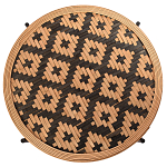 Круглый кофейный стол с плетеной столешницей и полкой Norberta Wicker Coffee Table варинант исполнения - 2 | Loft Concept в Перми
