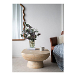 Столик кофейный кремового цвета с овальной столешницей и круглым основанием Cream Dalmen Table варинант исполнения - 7 | Loft Concept в Перми