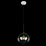 Подвесной светильник с прозрачным бирюзовым стеклянными плафоном и золотыми деталями Диаметр 30 Giopato & Coombes варинант исполнения - 2 | Loft Concept в Перми