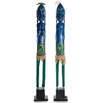 Комплект из 2-х деревянных статуэток Asmat Statuettes Blue Green варинант исполнения - 4 | Loft Concept в Перми