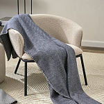 Плед из шерсти мериноса темно-синего цвета 130×180 см Indigo Waves варинант исполнения - 7 | Loft Concept в Перми