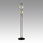 Торшер с 2-мя прозрачными стеклянными плафонами и золотистыми декоративными вставками Virelia варинант исполнения - 3 | Loft Concept в Перми