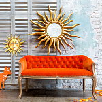 Зеркало-солнце круглое с золотыми с лучами Rays of Peace варинант исполнения - 2 | Loft Concept в Перми