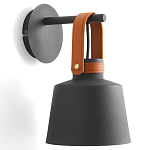 Черное матовое бра с декором под кожу Chestery варинант исполнения - 1 | Loft Concept в Перми