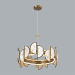 Люстра круглая с полукруглыми плафонами из искусственного алебастра в бронзовой оправе Marbella варинант исполнения - 7 | Loft Concept в Перми