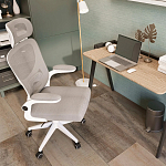 Кресло для компьютерного стола Easement Grey&White варинант исполнения - 9 | Loft Concept в Перми