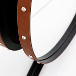 Зеркало овальное в металлической раме с кожаной отделкой Loft in Reflection варинант исполнения - 3 | Loft Concept в Перми