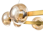 Люстра подвесная светодиодная с 9-ю круглыми плафонами коньячного цвета Iona Chandelier Brass  варинант исполнения - 2 | Loft Concept в Перми